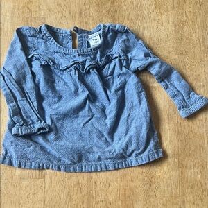 Carter's Denim Blue Long Sleeve Kids Tee
